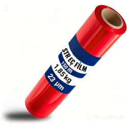 Kırmızı El Tipi Streç Film 23 Mikron 150 Metre 